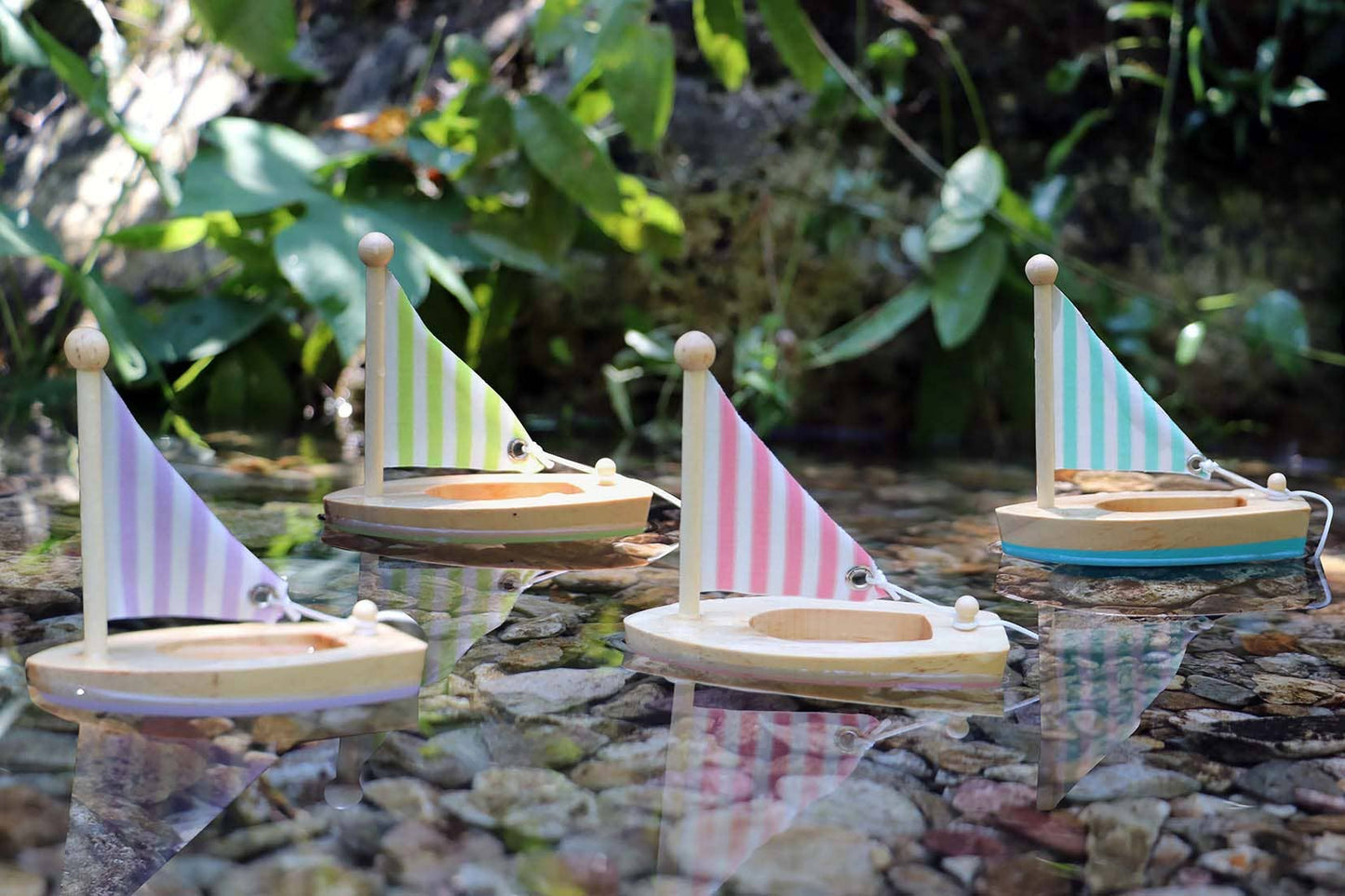 Wooden Toy Sail Boat - Assorted