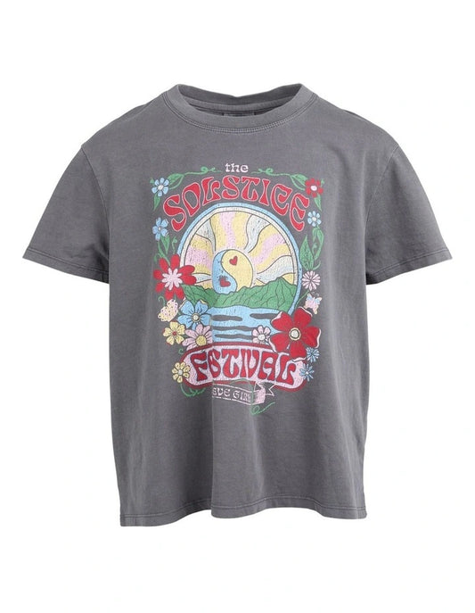 Solstice Tee (8-14 Years) in Charcoal