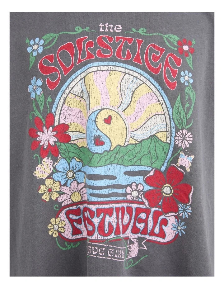 Solstice Tee (8-14 Years) in Charcoal