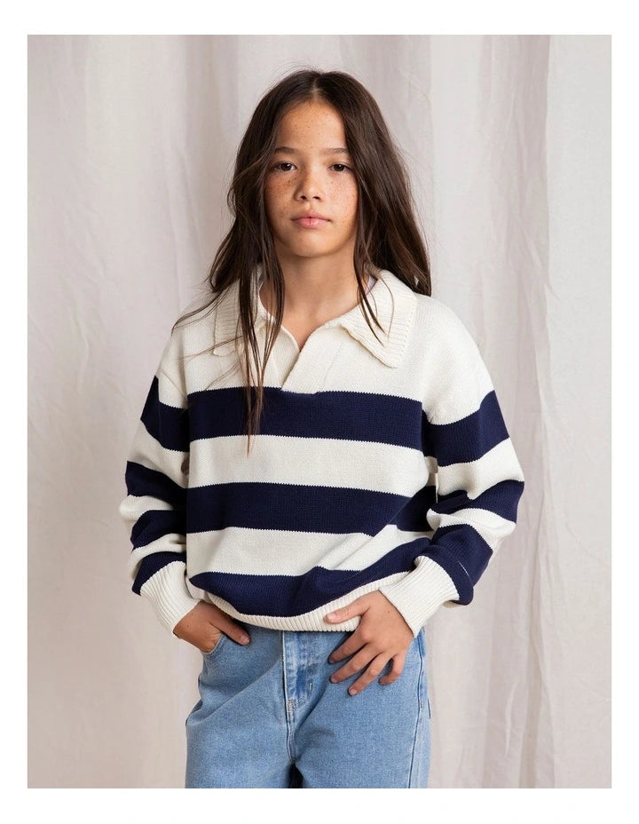 Luna Knit Sweater (8-14 Years) in Navy