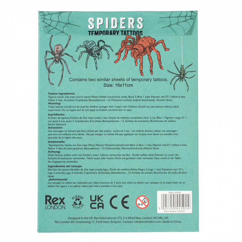Spiders Temporary Tattoos