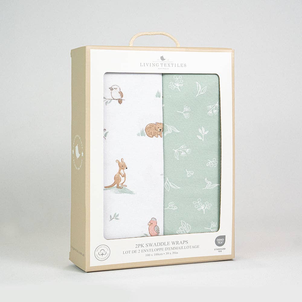 2 Pack Organic Swaddle Wraps - Australiana
