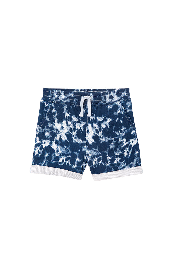 Blue Tie Dye Fleece Shorts