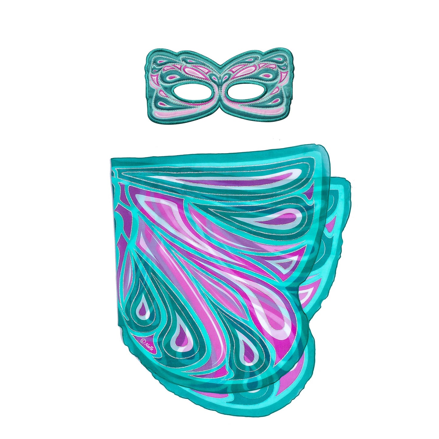 Green Fortune Fairy Wings + Mask