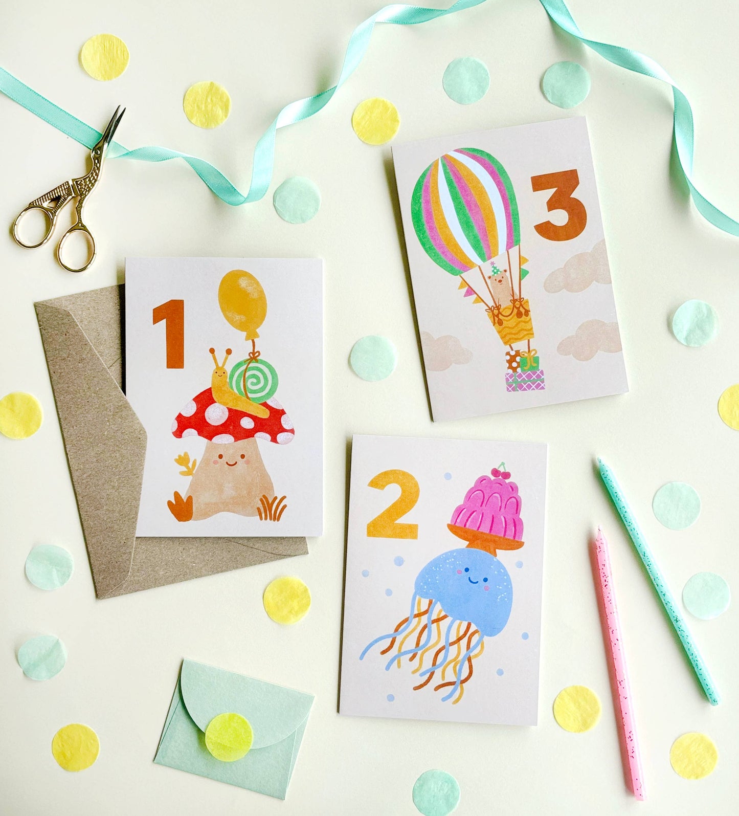 First Birthday Mushroom Snail Birthday Card