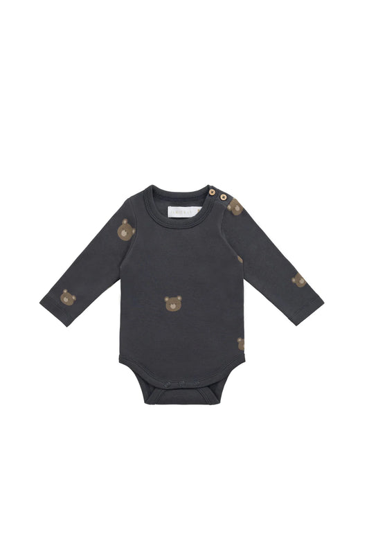 Organic Cotton Fernley Bodysuit - Bobbie Bears Black Oyster
