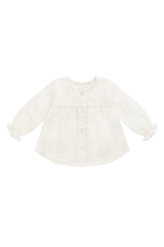 Organic Cotton Muslin Eloise Top - Parchment