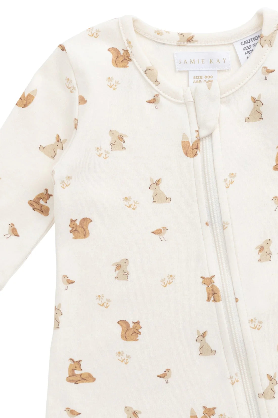 Organic Cotton Reese Zip Onepiece - Forest Friends