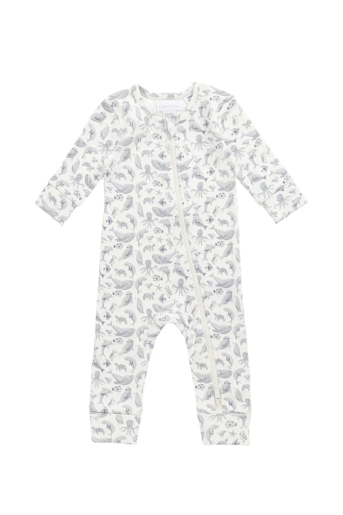 Organic Cotton Reese Zip Onepiece - Sea Life