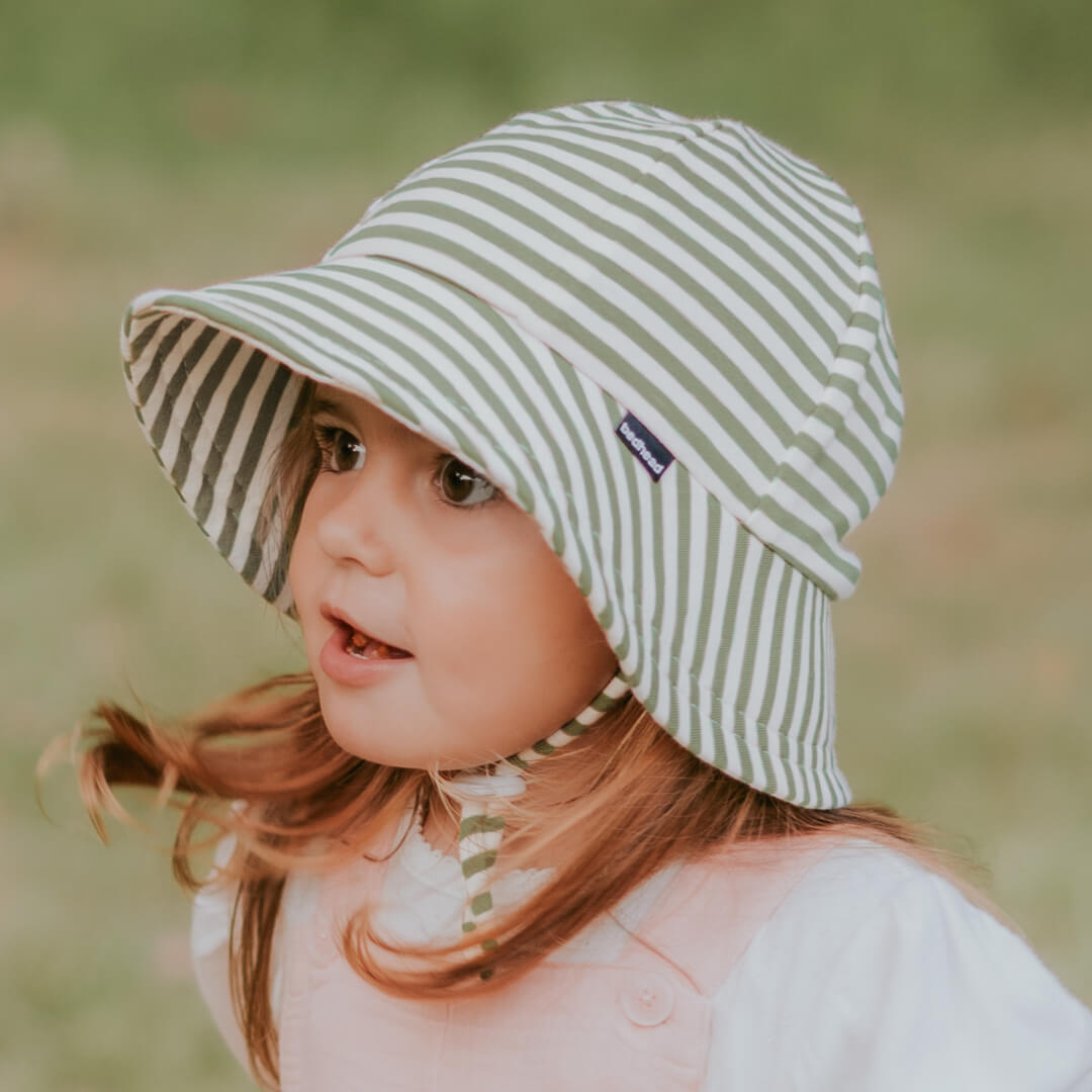 Classic Bucket Sun Hat - Khaki Stripe