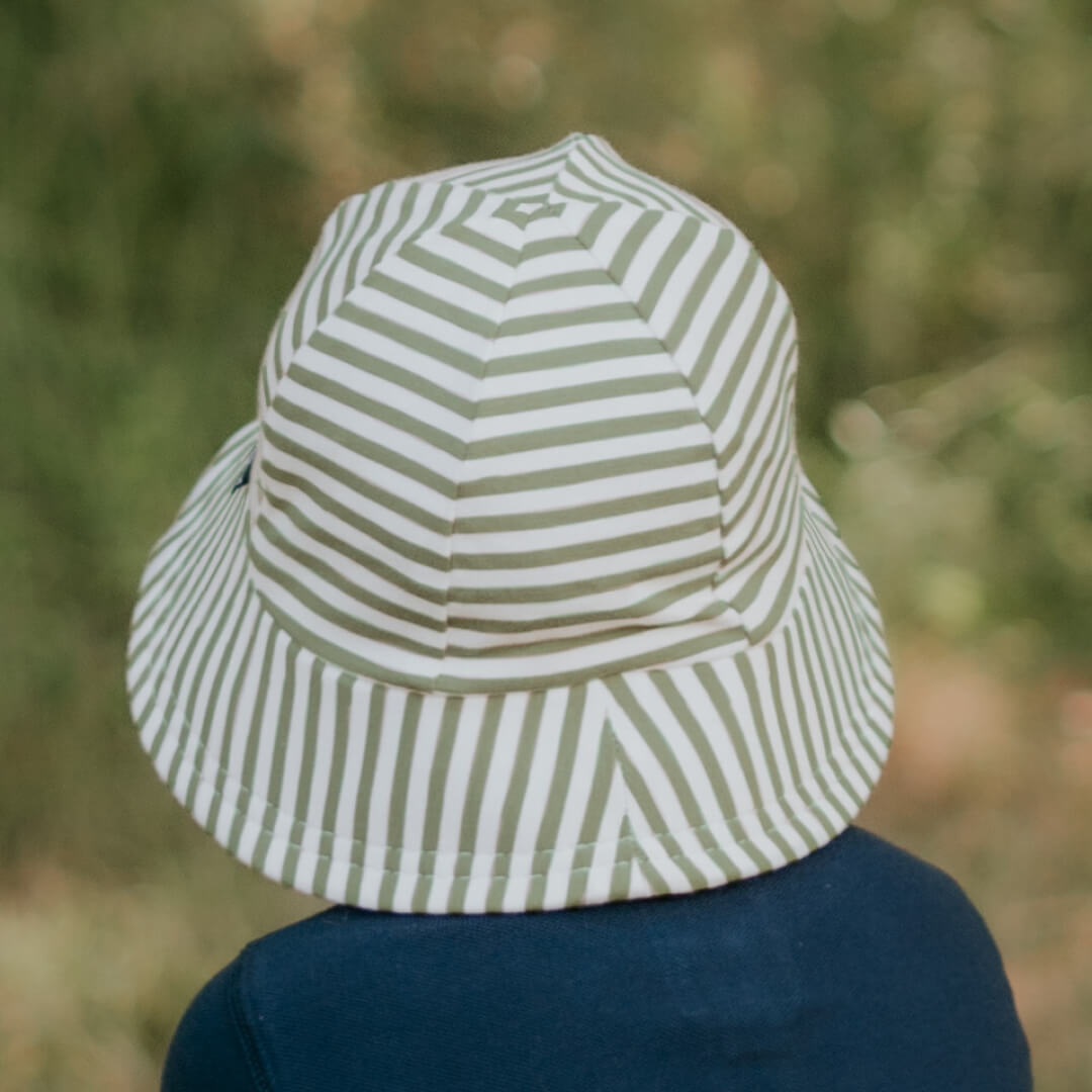 Classic Bucket Sun Hat - Khaki Stripe
