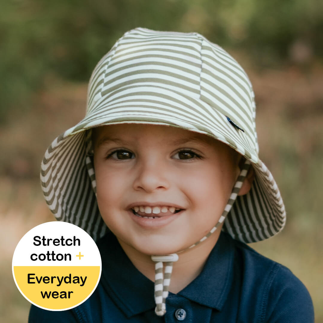 Classic Bucket Sun Hat - Khaki Stripe