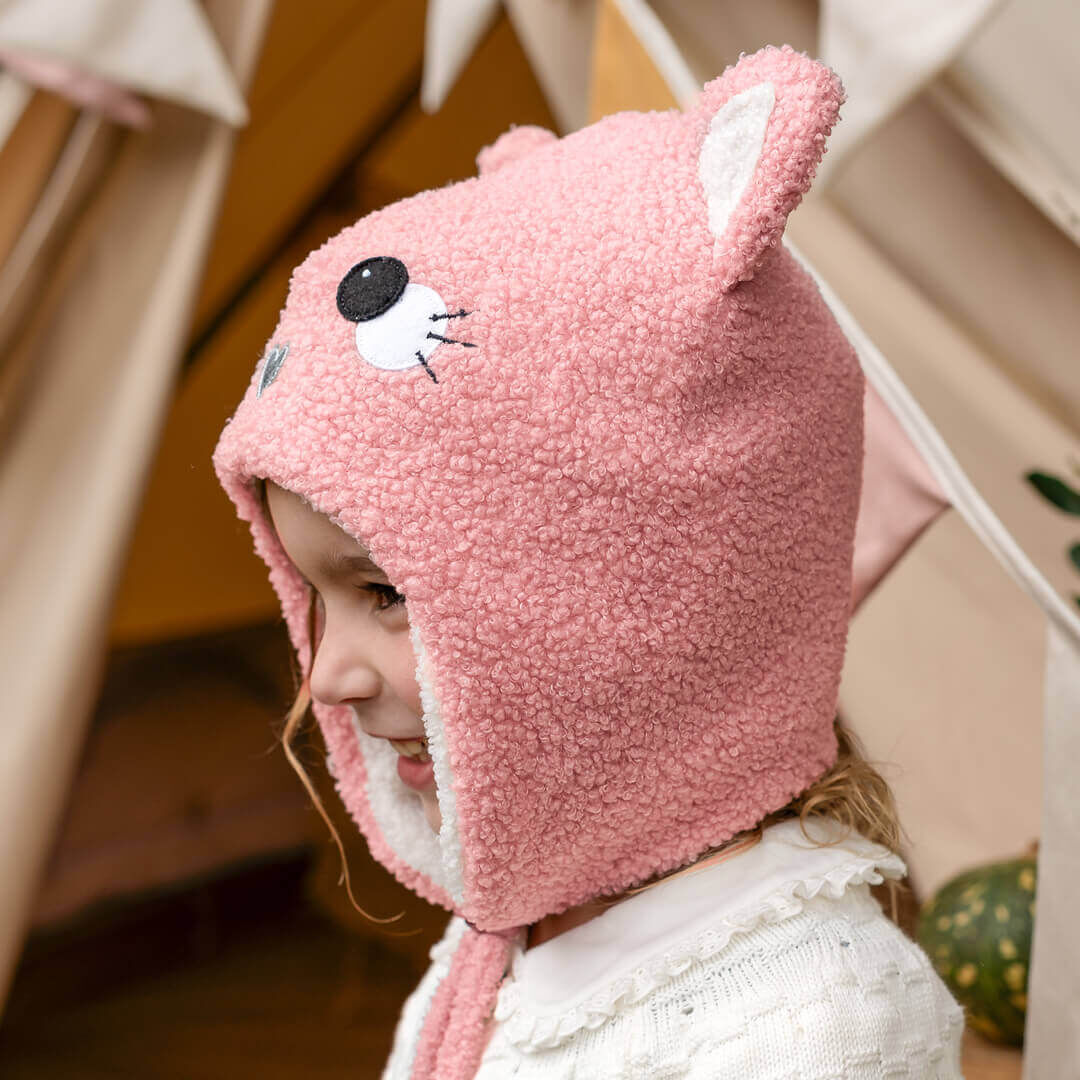 Kitty Snuggle Winter Beanie - Pink