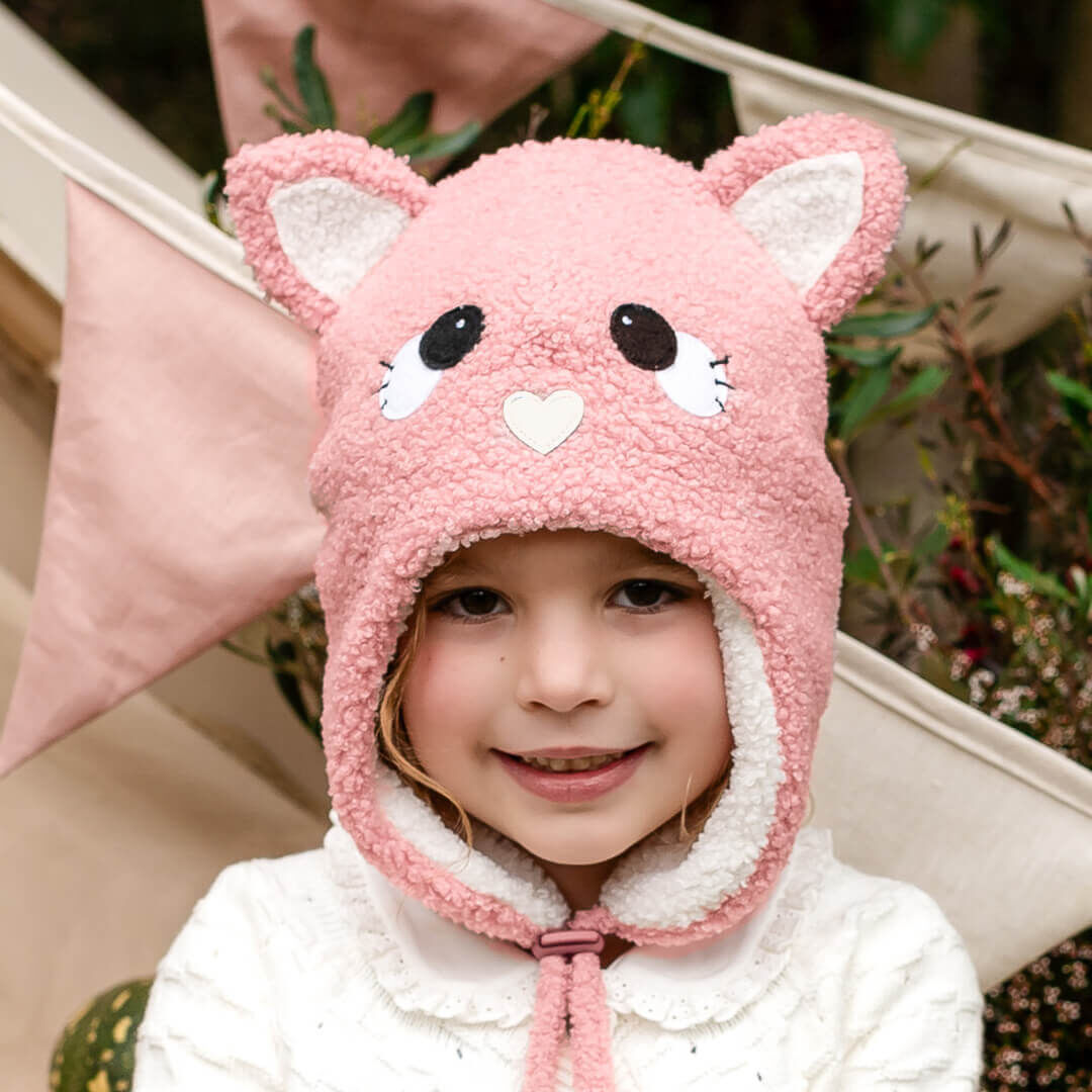 Kitty Snuggle Winter Beanie - Pink