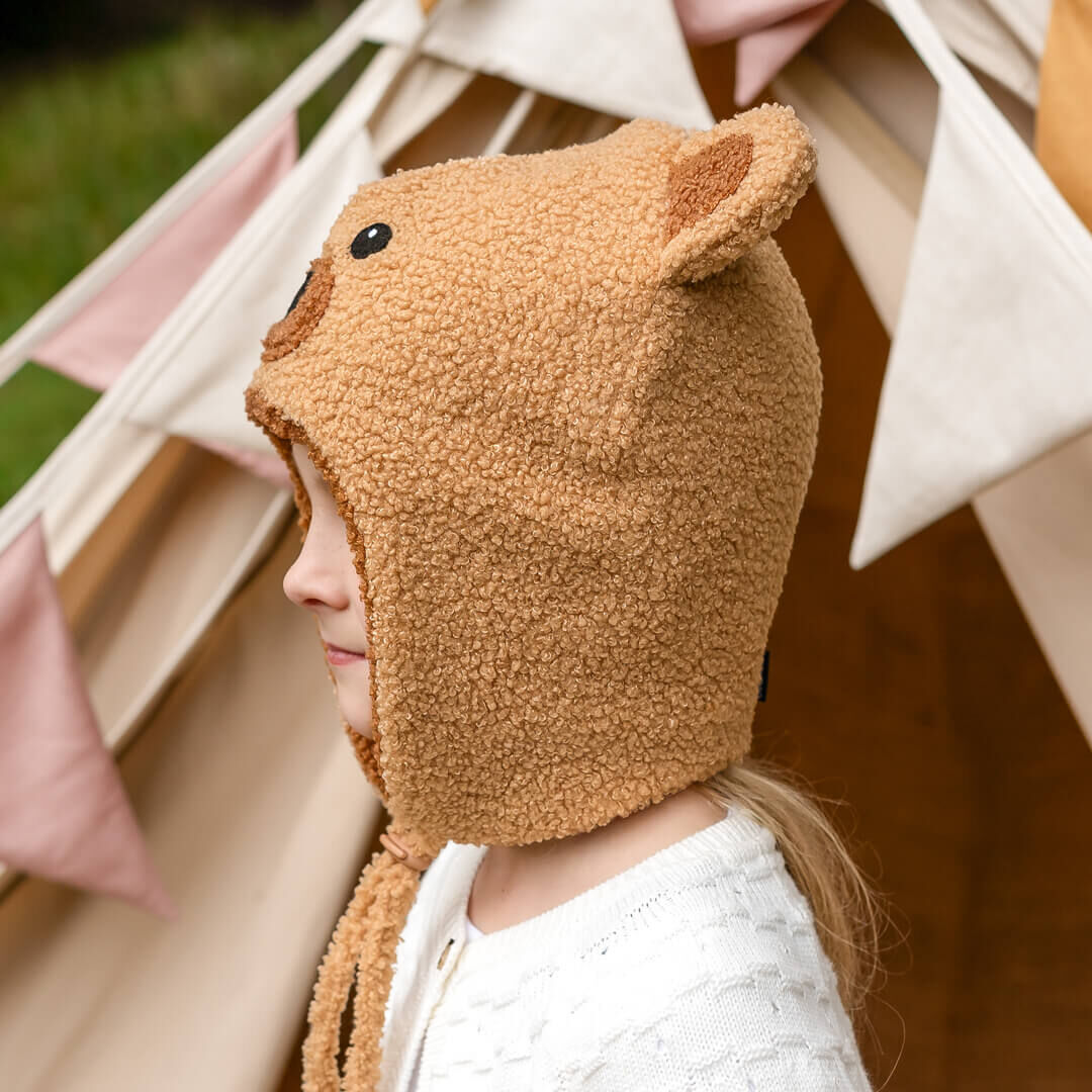 Teddy Snuggle Winter Beanie - Brown