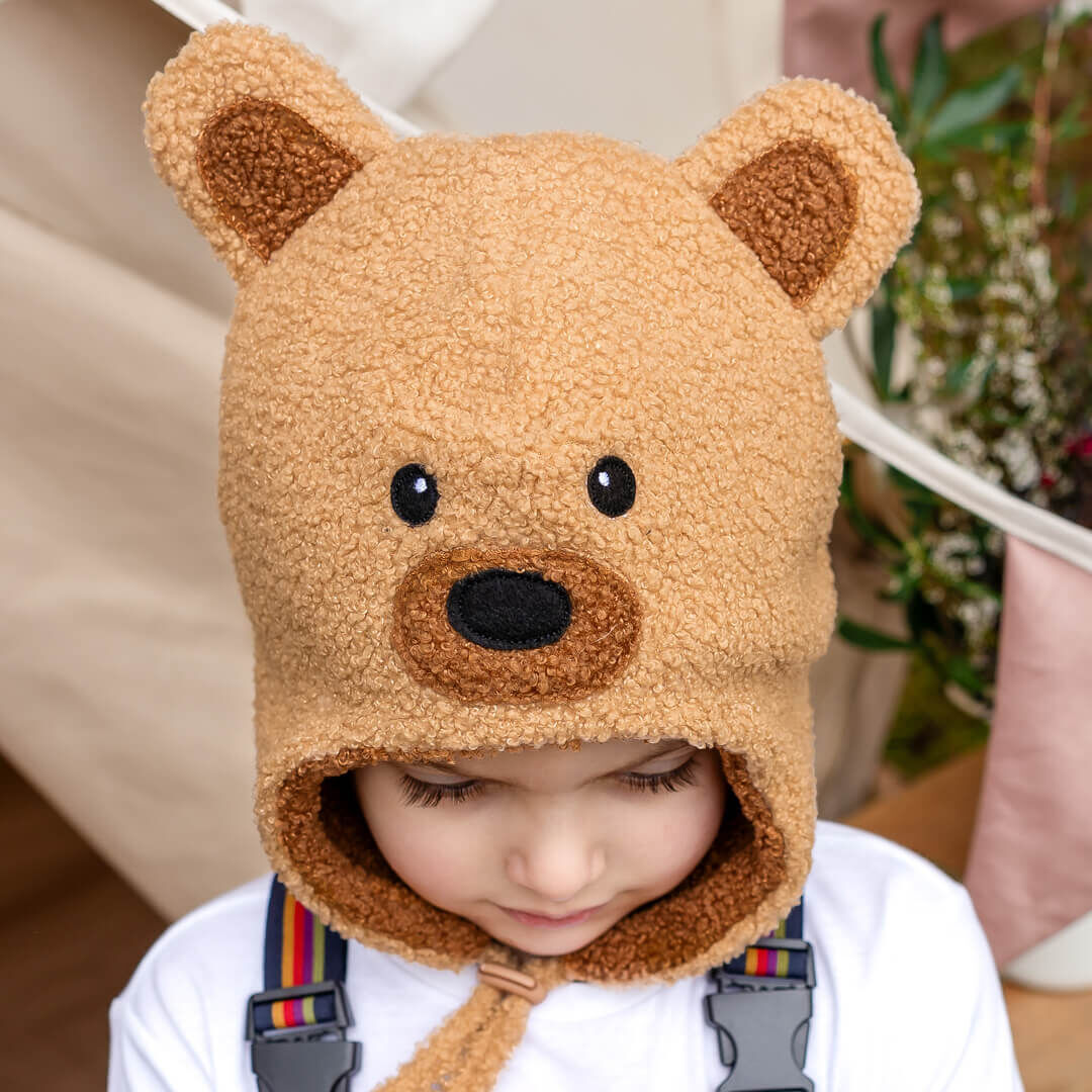 Teddy Snuggle Winter Beanie - Brown