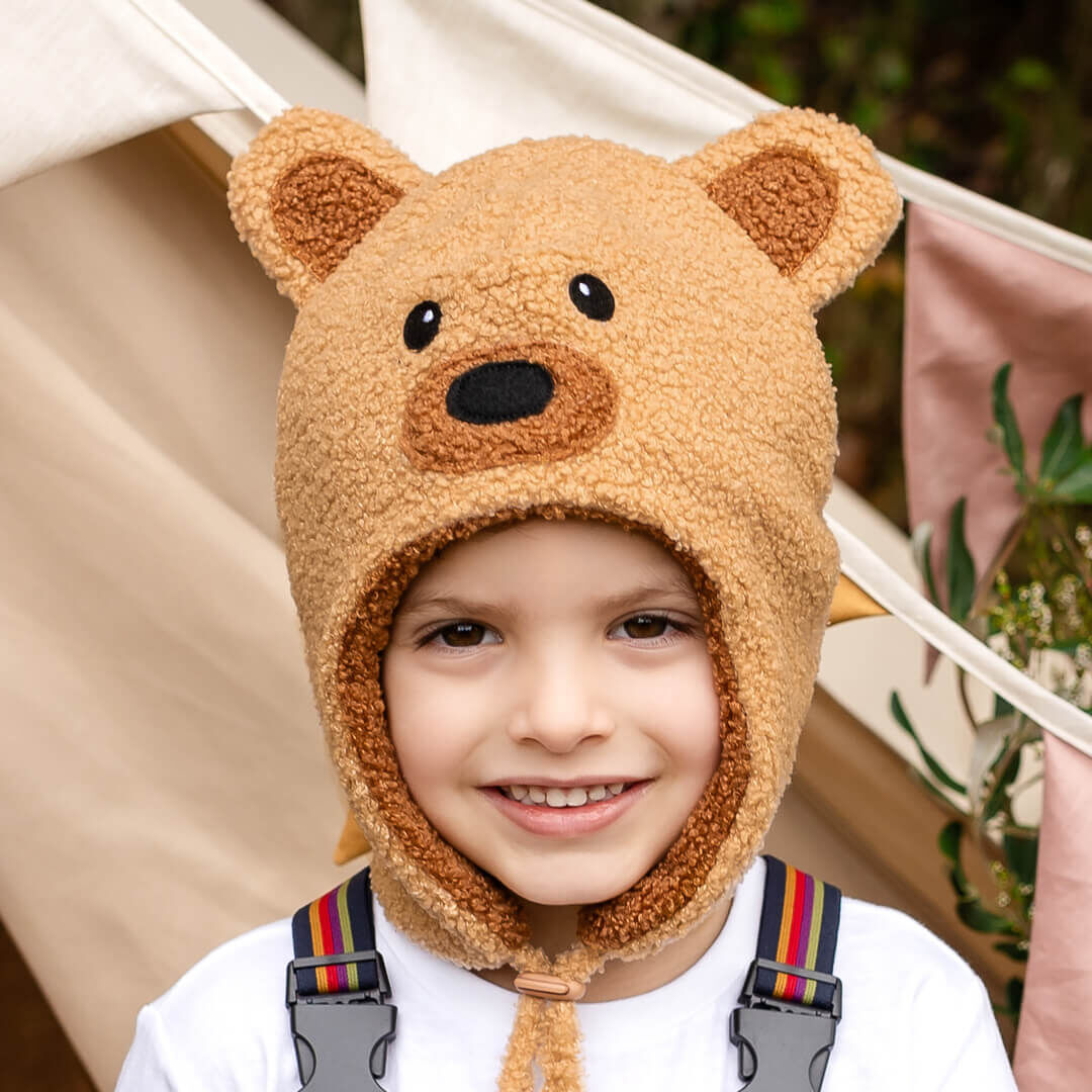 Teddy Snuggle Winter Beanie - Brown