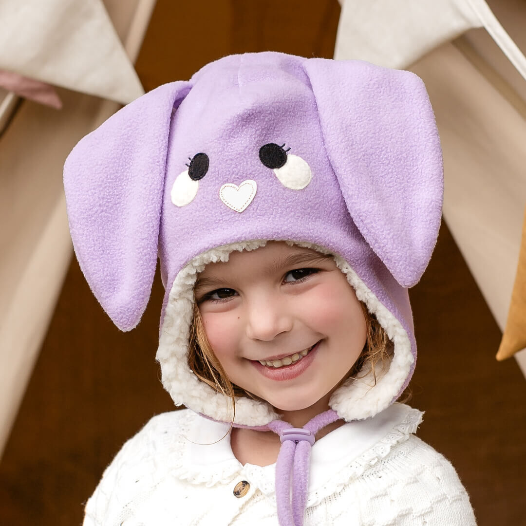 Bunny Fleecy Winter Beanie - Lilac