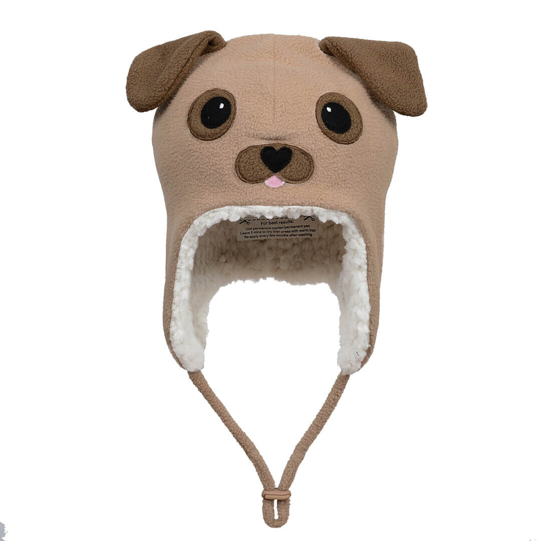 Puppy Fleecy Winter Beanie - Brown