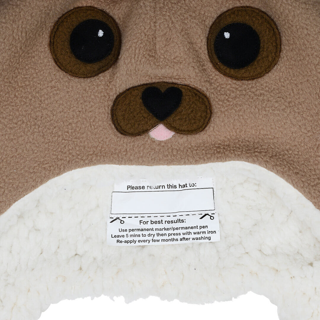 Puppy Fleecy Winter Beanie - Brown
