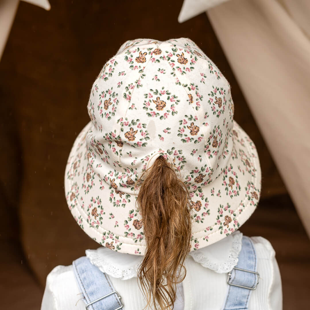 Kids Ponytail Bucket Sun Hat - Betsy