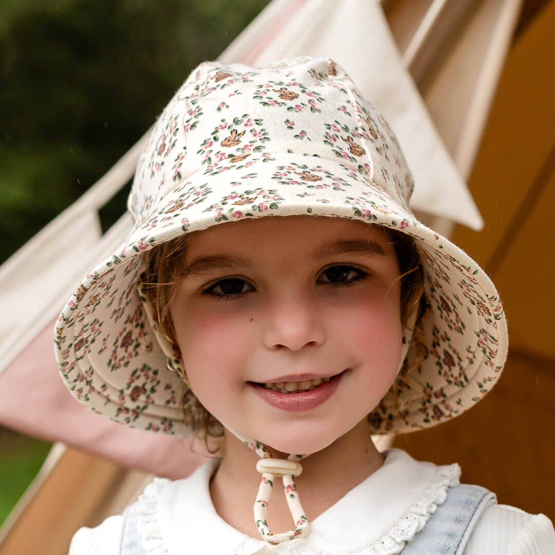 Kids Ponytail Bucket Sun Hat - Betsy