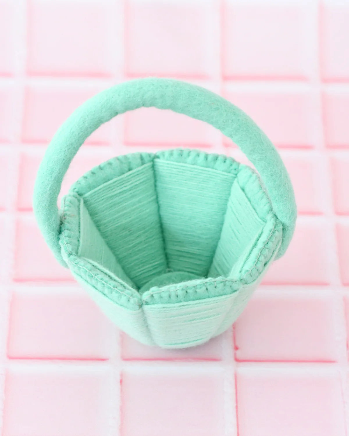 Petite Teal Felt Easter Basket