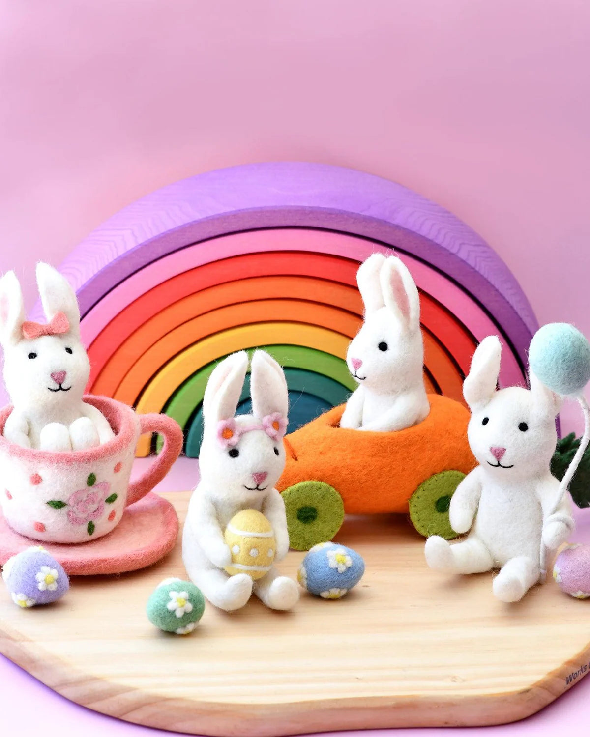 Felt Rabbit in Tea Cup