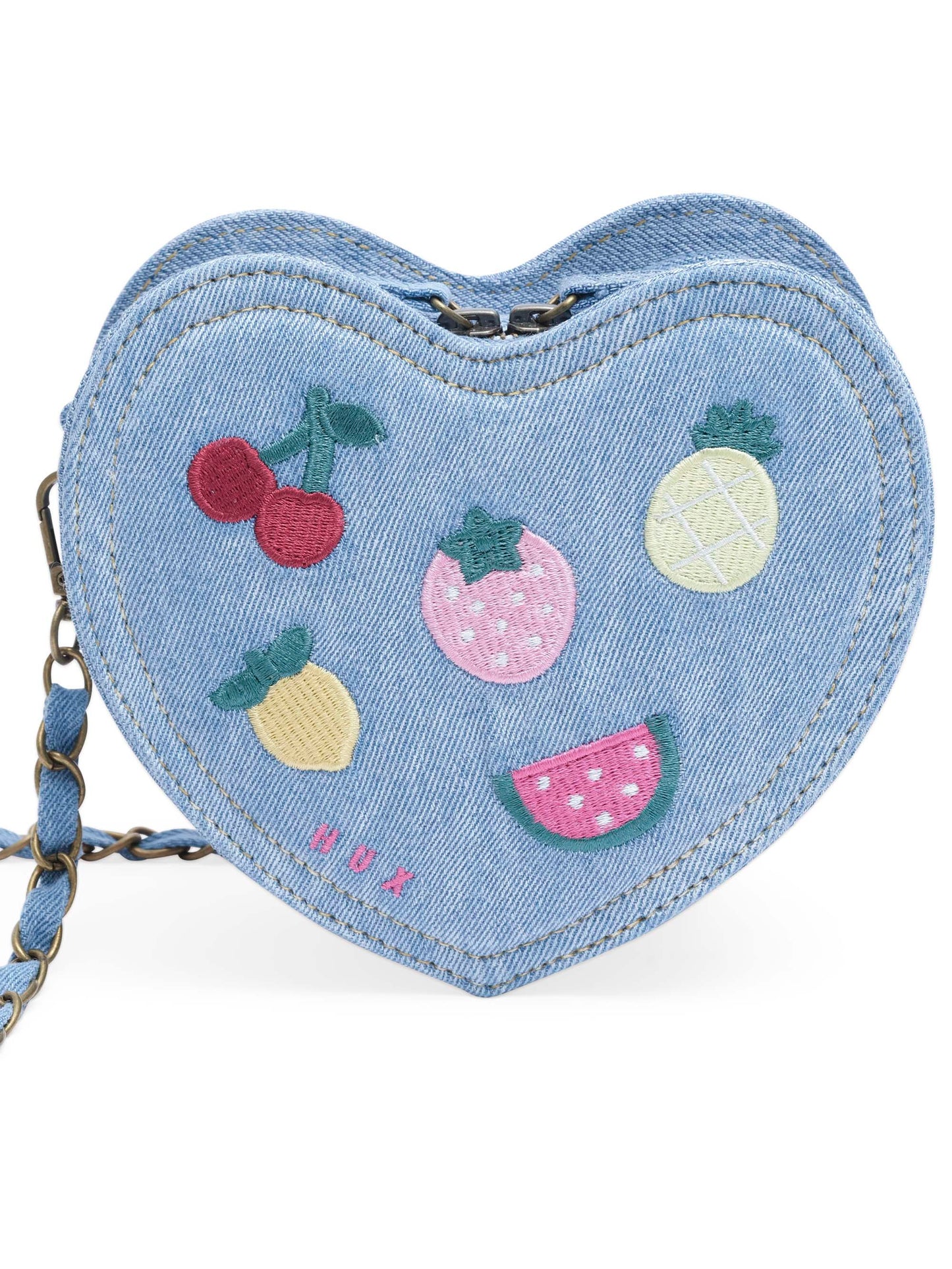 I Heart Fruit Denim Shoulder Bag