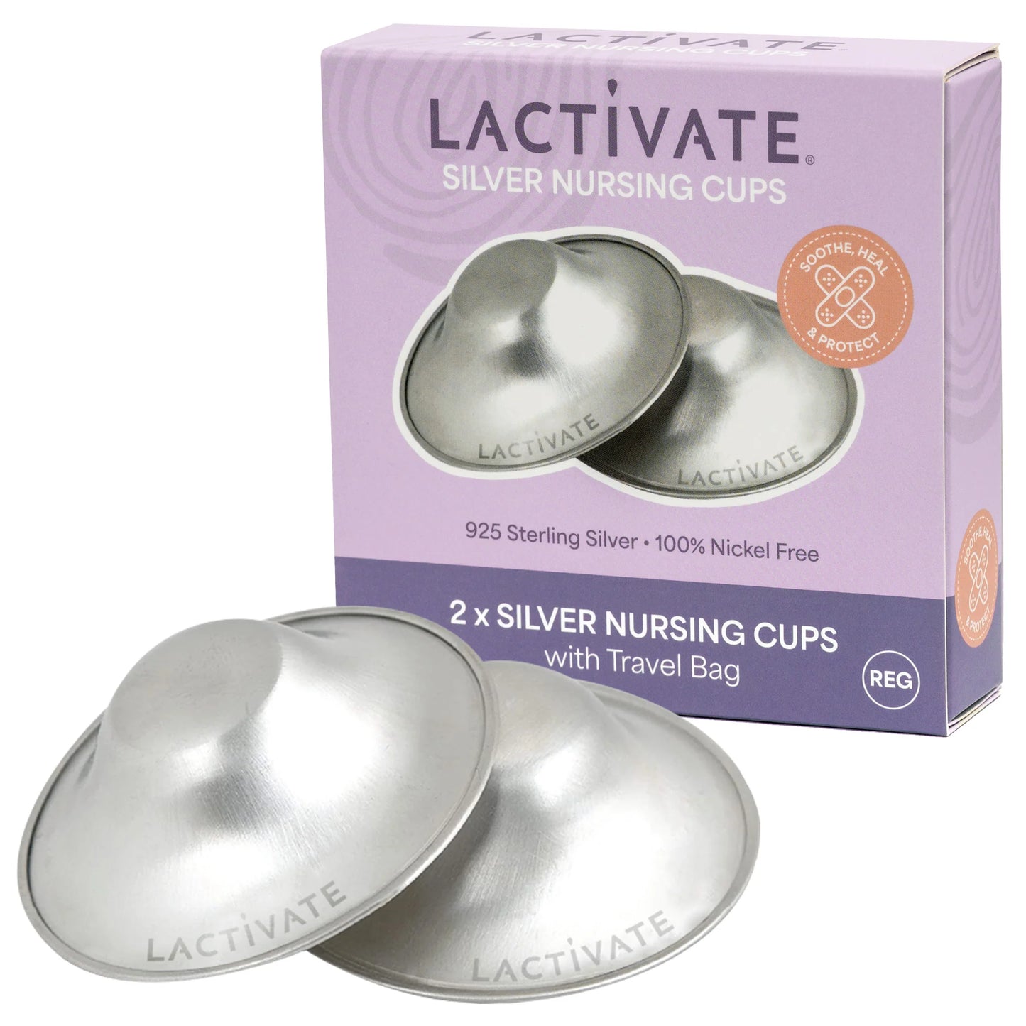 Lactivate Silver Nursing Cups - 2 Sizes