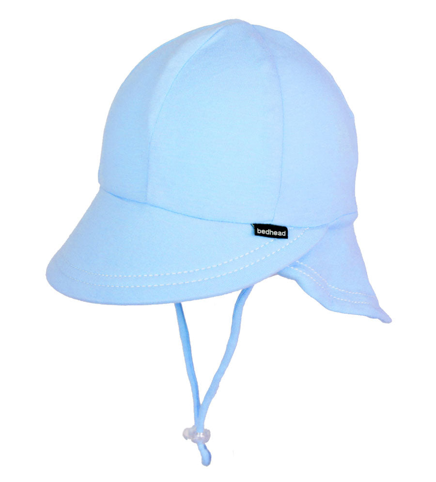 Baby Legionnaire Hat with Strap in Baby Blue in Size 0-3m