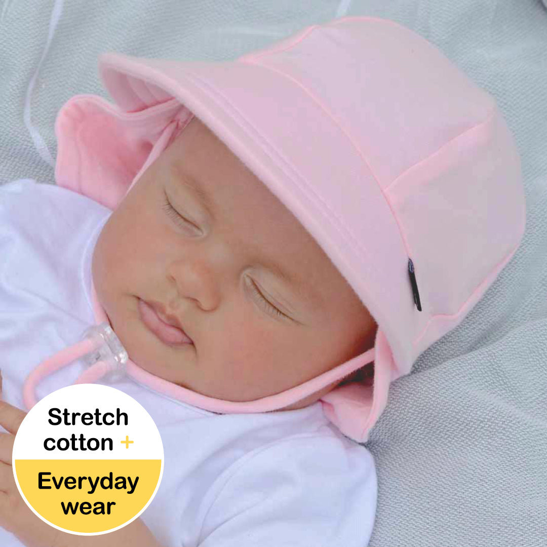 Legionnaire Hat with Strap in Blush in Size 0-3m