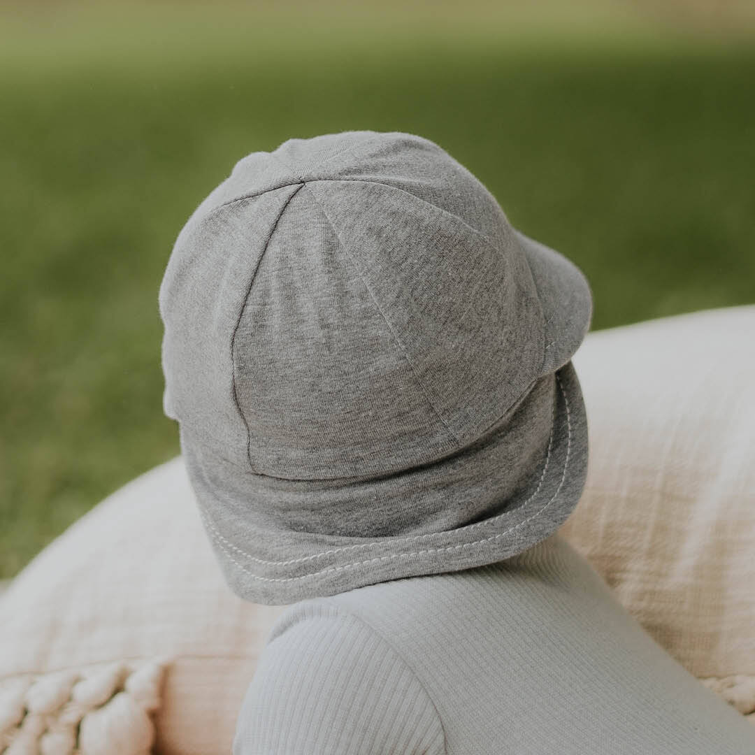 Baby Legionnaire Hat with Strap - Grey Marle