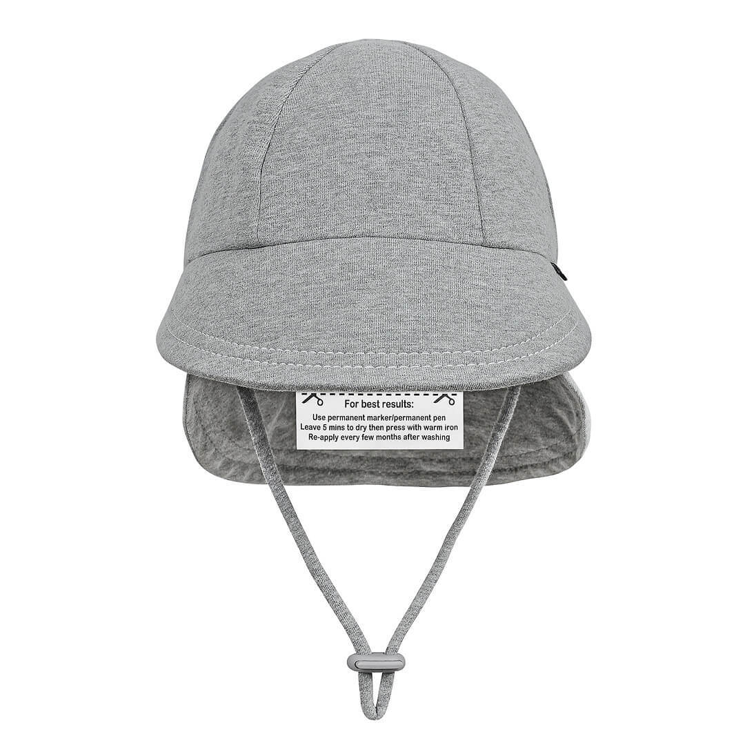 Baby Legionnaire Hat with Strap - Grey Marle