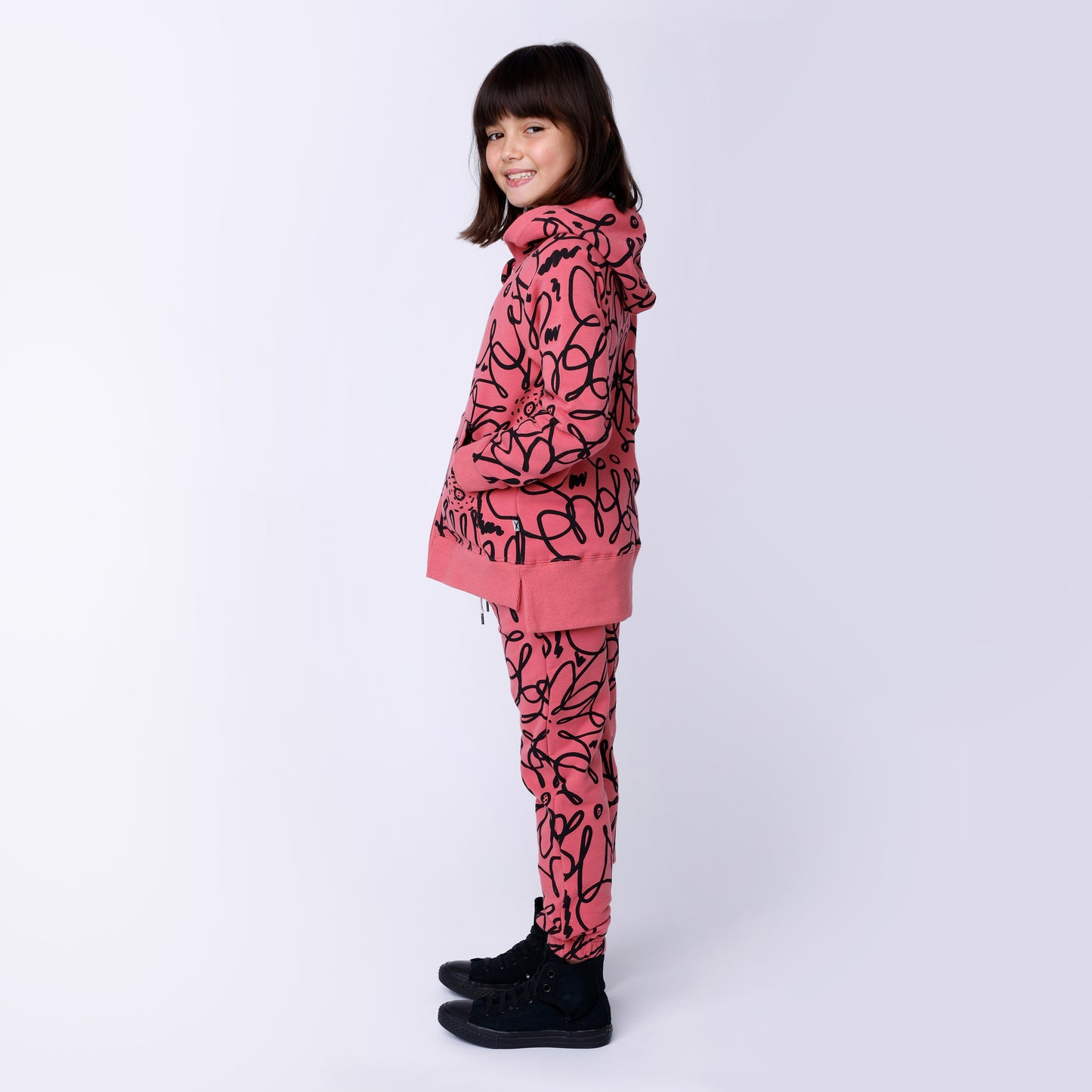 Flower Outline Furry Zip Up