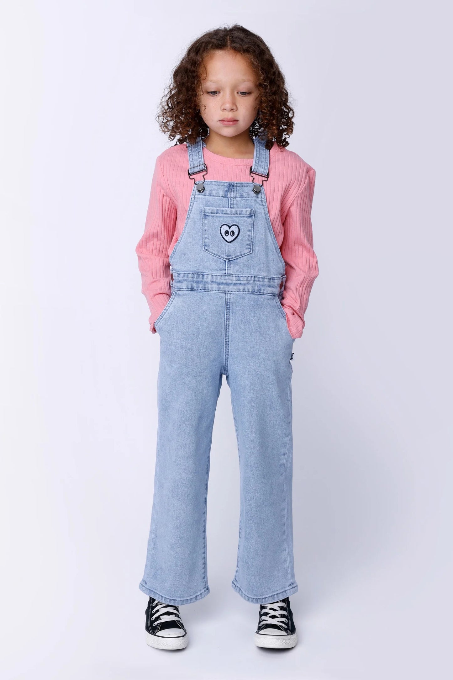 Happy Heart Denim Overalls - Lucky Last! (Size 2)