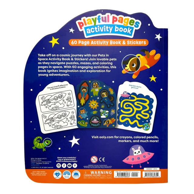 Ooly Playful Pages Activity Book – Pets in Space
