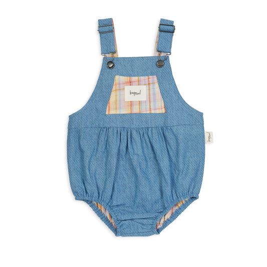 Rainbow Denim Romper