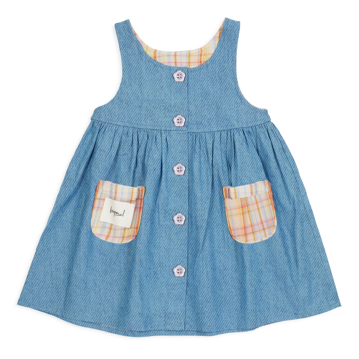 Rainbow Plaid Sleeveless Dress