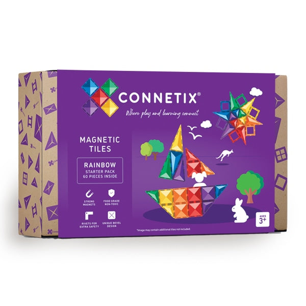 Connetix 62 Piece Rainbow Starter Pack