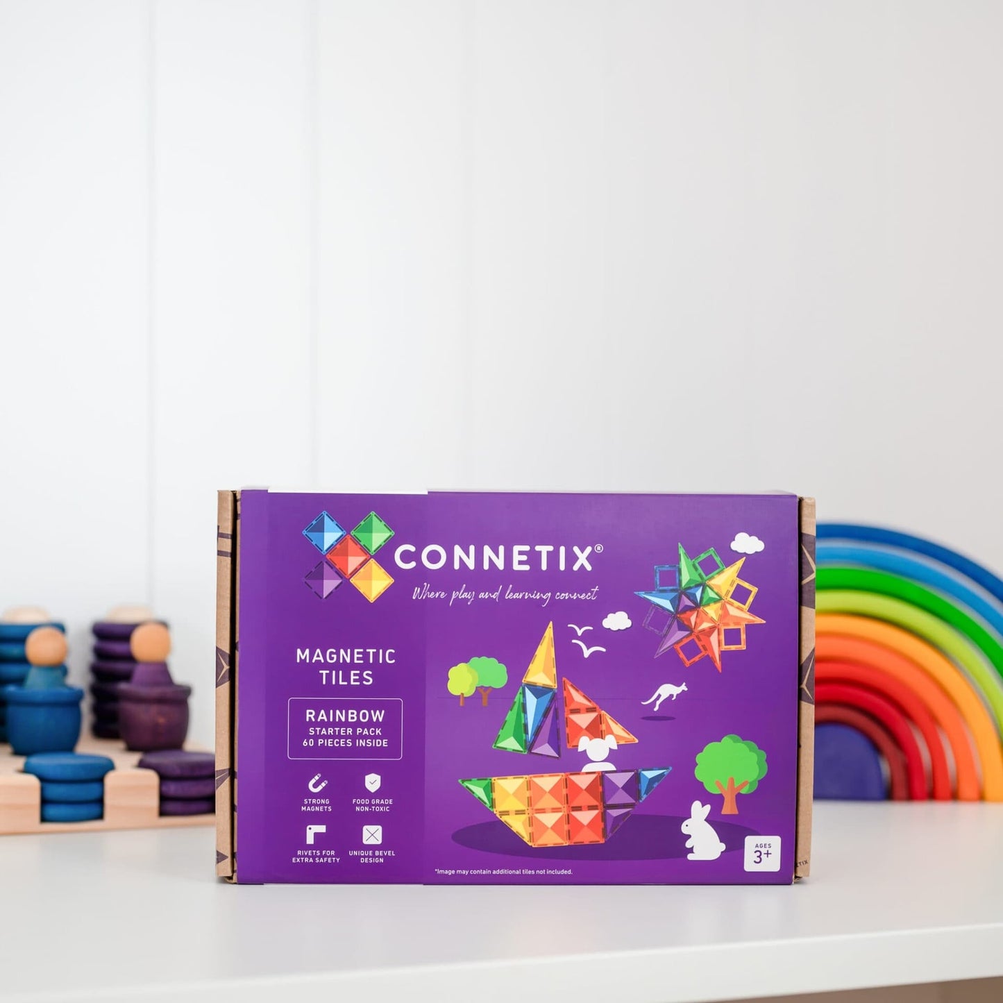 Connetix 62 Piece Rainbow Starter Pack