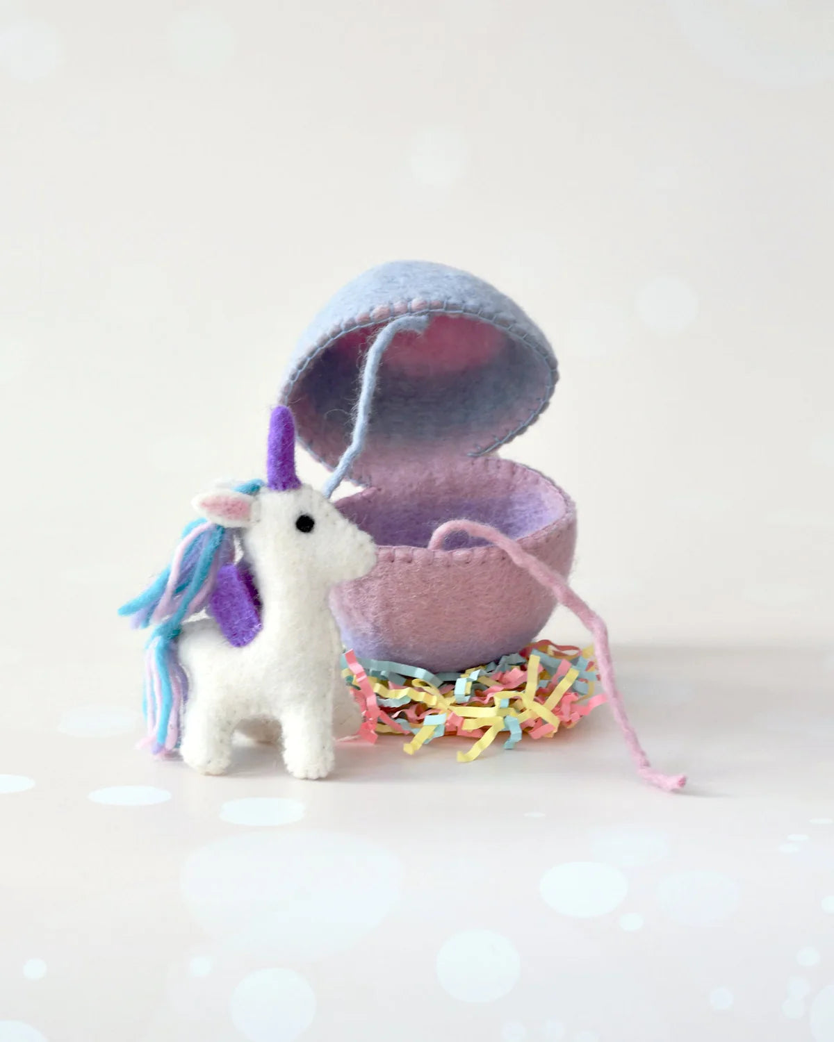 Felt Surprise Egg with Unicorn Inside
