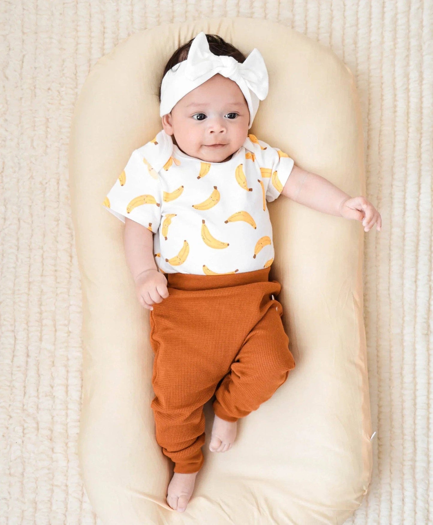 Organic Cotton Baby Short Sleeve Bodysuit - Bananas