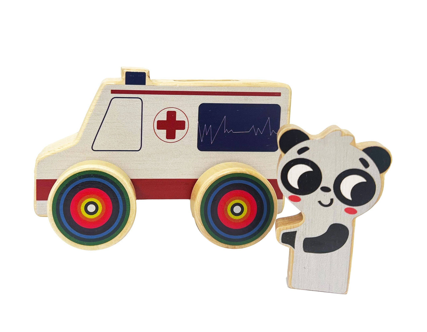 Wooden Mini Wheelie Emergency Vehicles with Animals