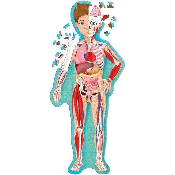 Sassi Travel, Learn and Explore - Puzzle and Book Set - The Human Body, 200 pcs