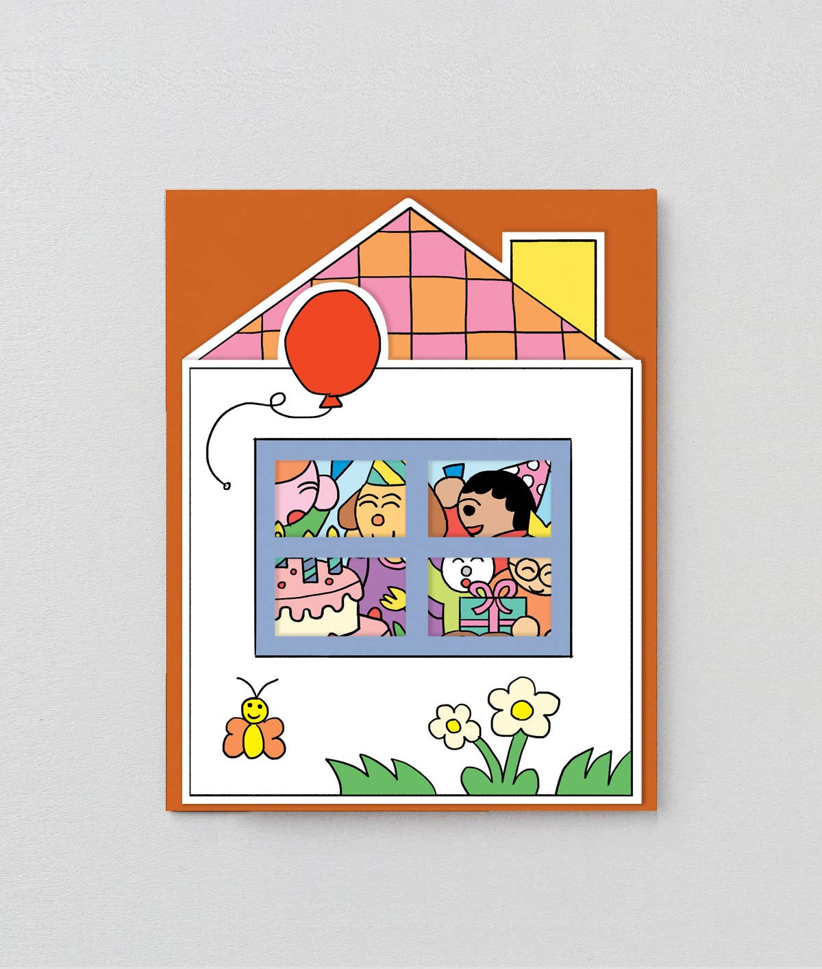 Birthday House Party Kids Shaped Card