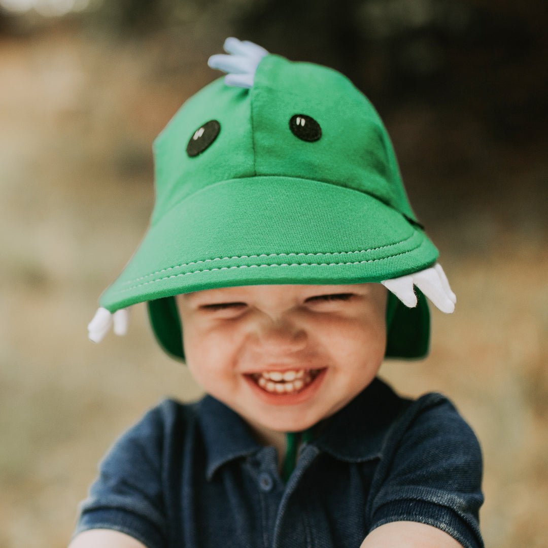 Dinosaur Legionnaire Flap Sun Hat - Green