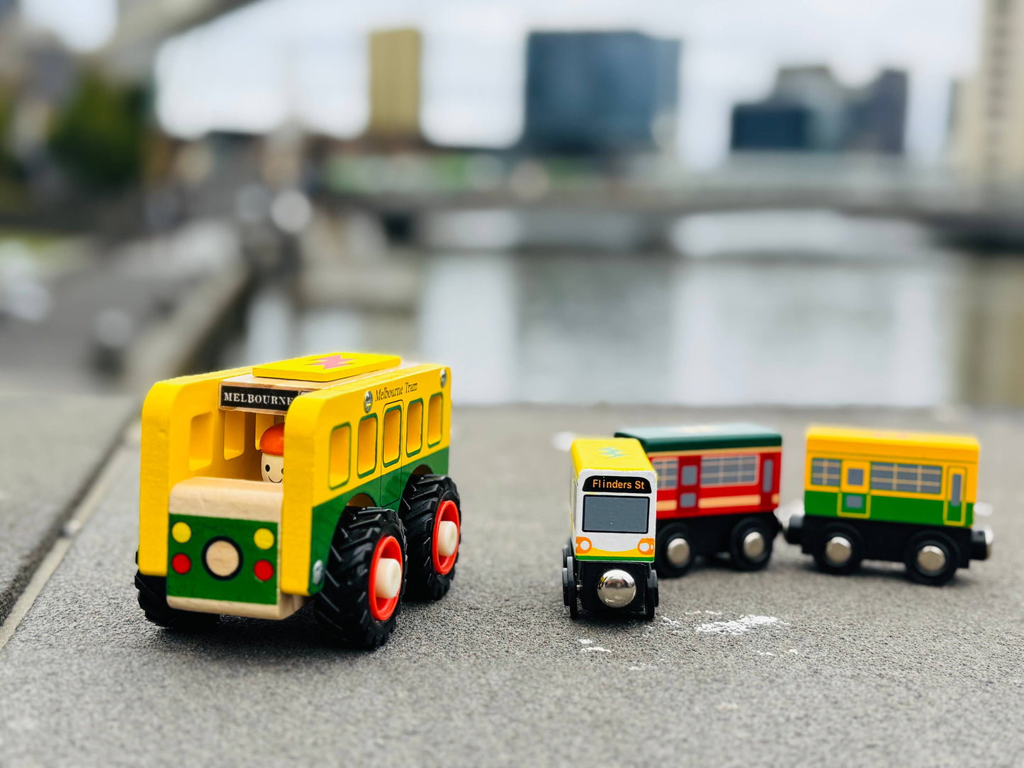 Wooden Magnetic Melbourne Tram Set