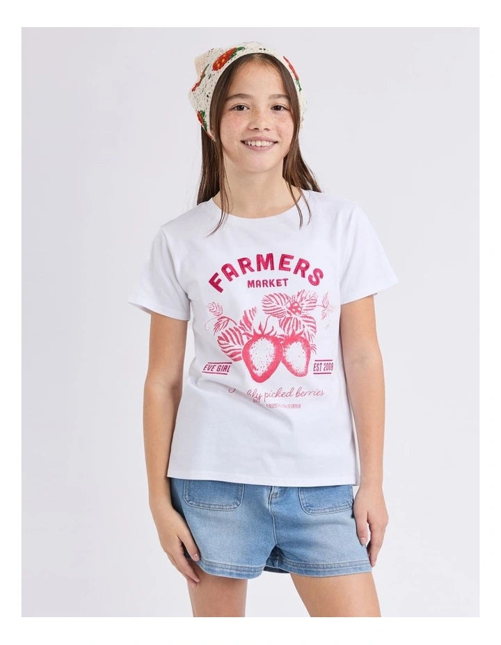 Farmer's Market Tee in White (Size 8-16)