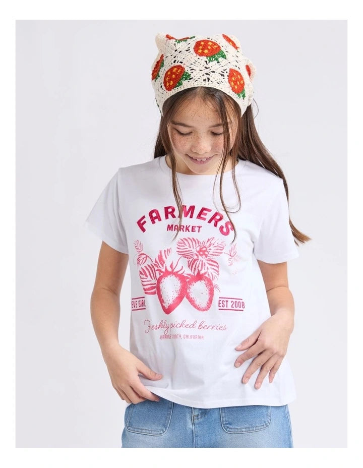 Farmer's Market Tee in White (Size 8-16)